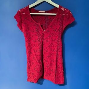 Red Lace Shirt